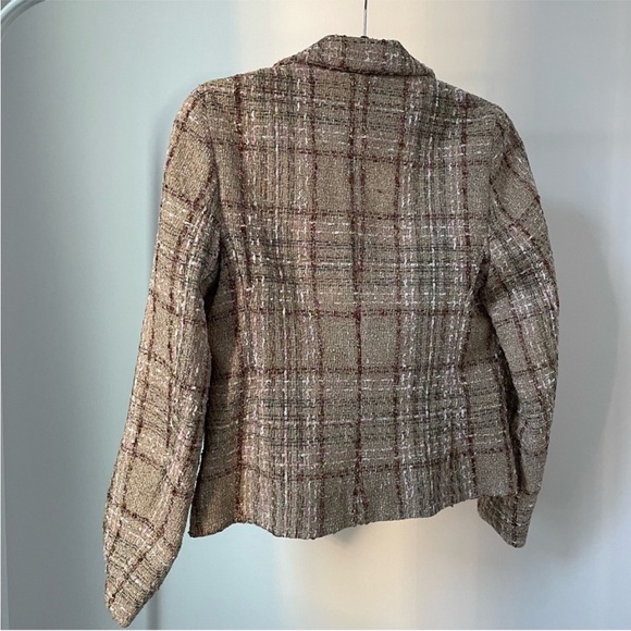 BLOGGERS FAV ZARA Cropped Textured Plaid Blazer size M - Picture 10 of 14